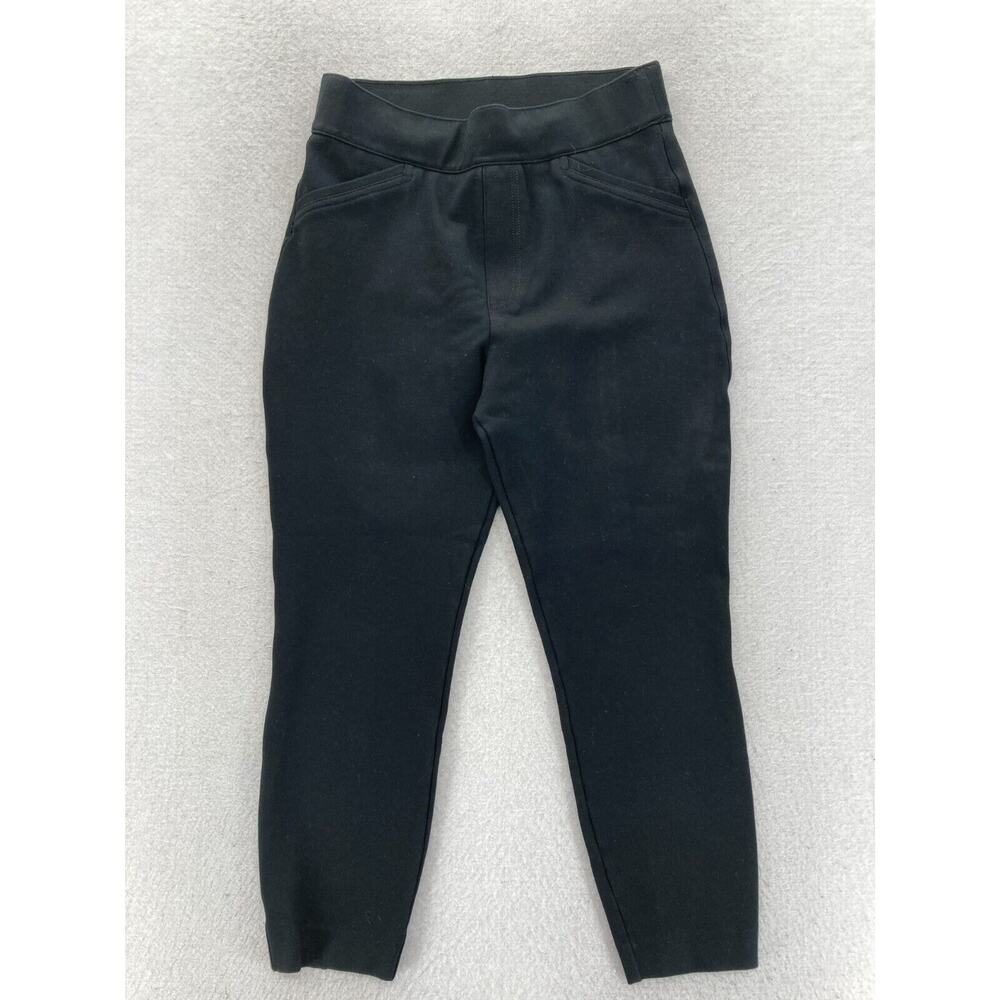 SPANX Skinny Cropped Pants Women's‎ Medium Petite Black Stretch Ponte Pull On